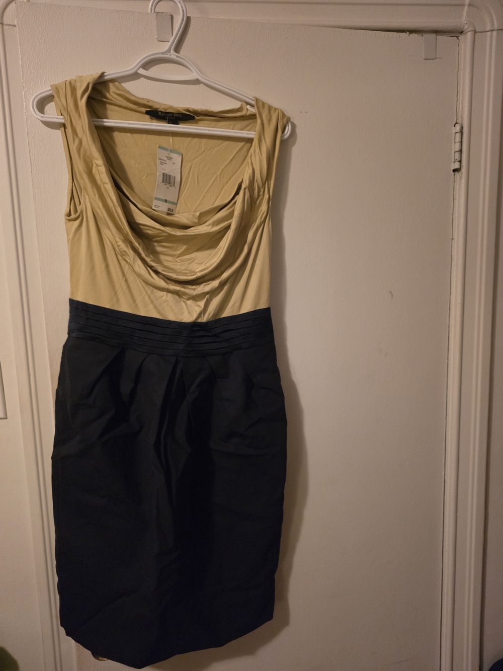 Rachel Roy Signature Two-Tone Cowl Neck Midi Dress sz 8